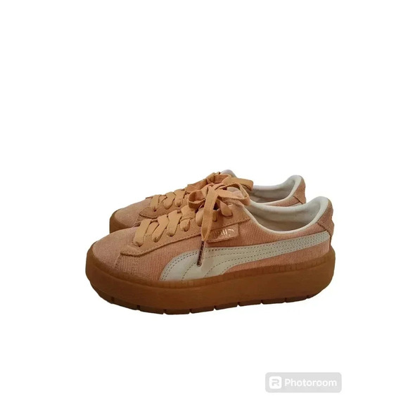 Women PUMA PLATFORM TRACE CORDUROY DUSTY CORAL US 6 RRP $190 - Picture 4 of 8